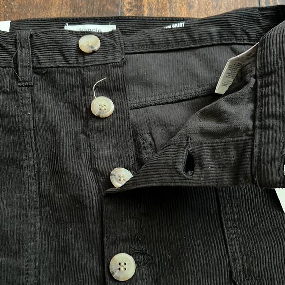 NWT - Kensie High Rise Fine Wale Cord Skirt with Button Detail - Picture 11 of 11